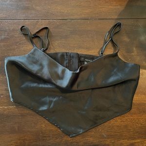 Satin Cropped Handkerchief Camy Top